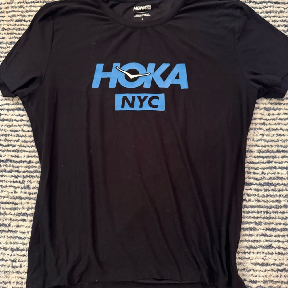 Women’s Hoka Black Tee with Blue NYC Logo